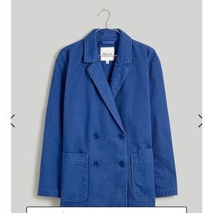 NWT Madewell Crossover Blazer in (Re)generative Chino, Blue (Bluestone) size XS